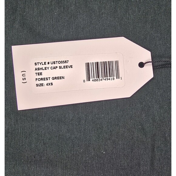 Universal Standard Ashley Cap Sleeve Tee 4XS (0-00) Forest Green Pima Cotton - Picture 4 of 10